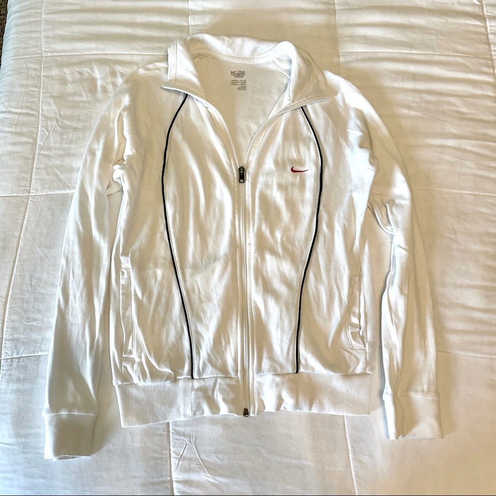Nike Cotton white full zip jacket, size m